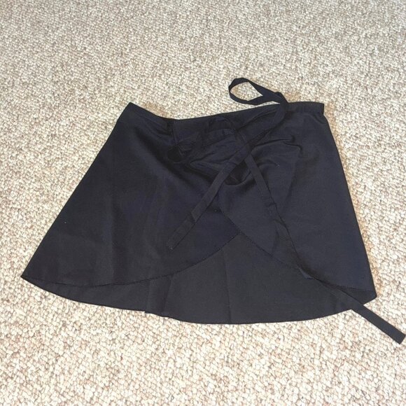 Sansha Signature Ballet Dance Black Tie Wrap Flared Skirt Size 2 - Picture 3 of 6